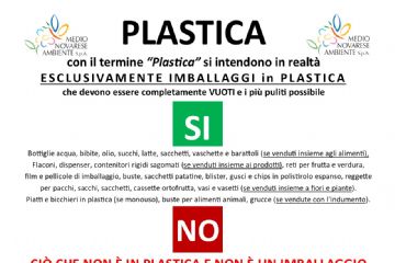 Volantino che specifica i rifiuti che non sono in plastica e non sono un imballaggio 